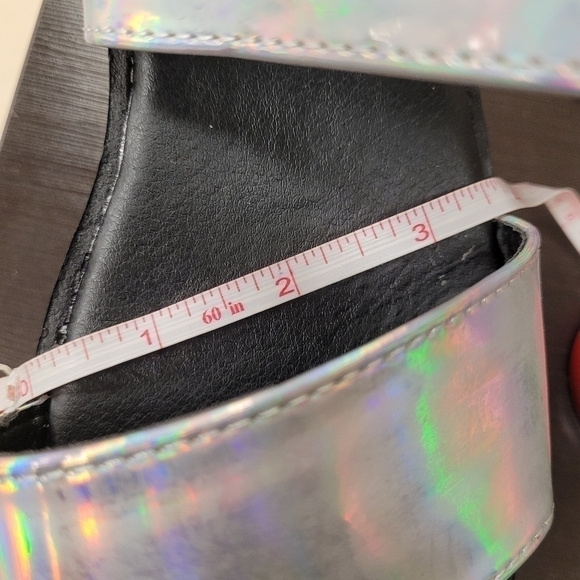 READY Salted Rainbow Reflective Platform Sandals With Buckles, Size 7 - Picture 4 of 6